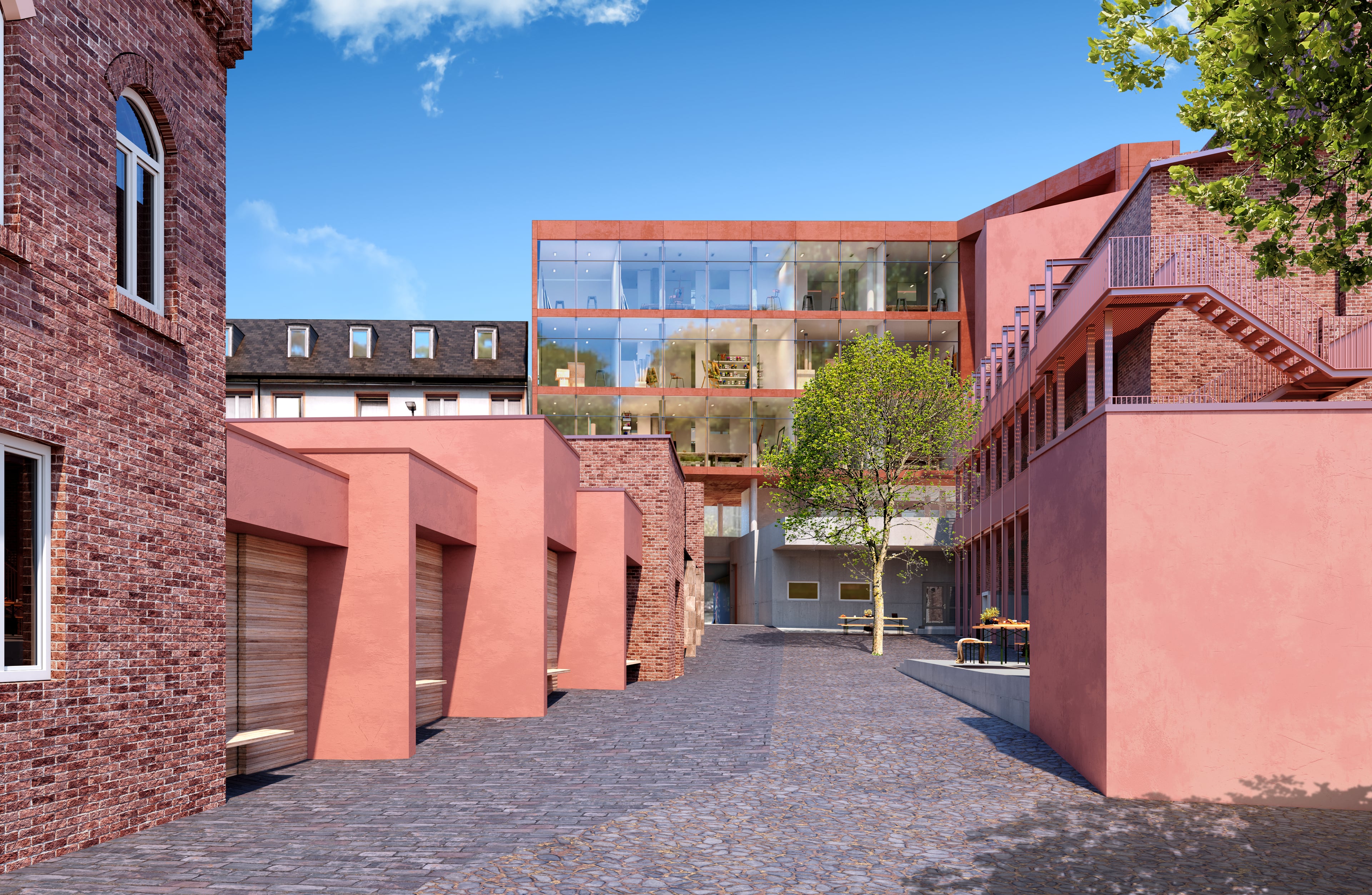 cdw Atelierhaus, Blick aus dem Innenhof
