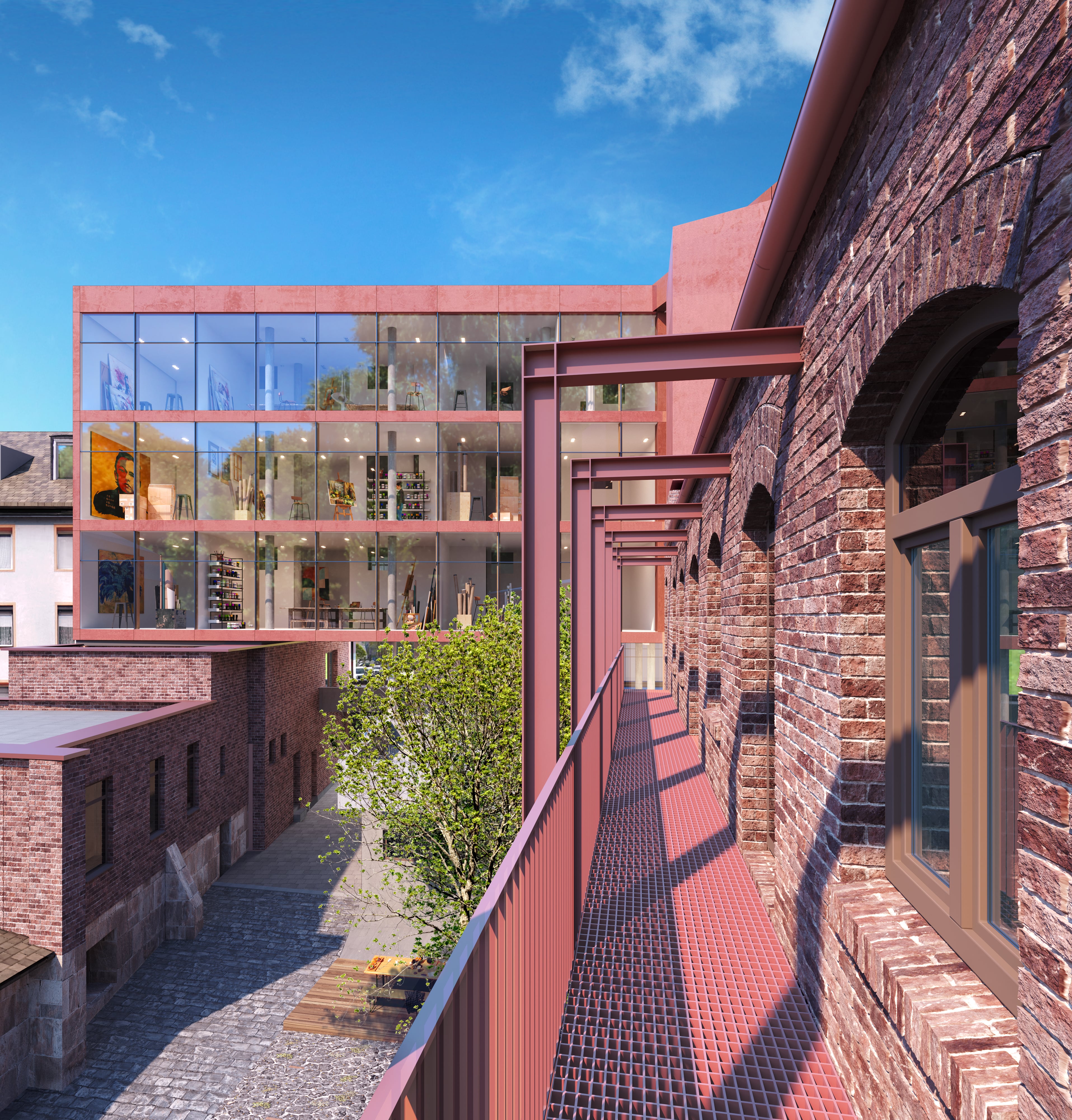 cdw Atelierhaus, Blick aus dem Innenhof
